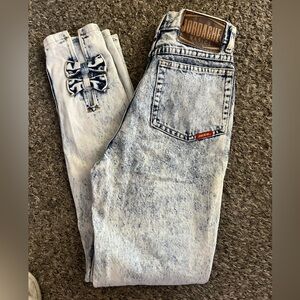 Jordache vintage acid wash jeans w/ bows sz 3